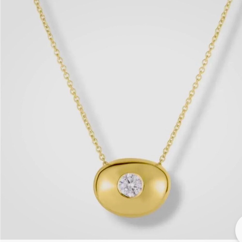 Roberto Coin Women's 18k Yellow Gold Oval Diamond Pendant Necklace Neiman Marcus